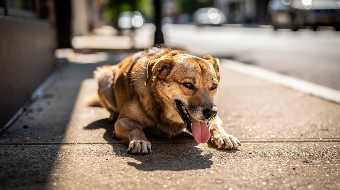 dog laying on gound
