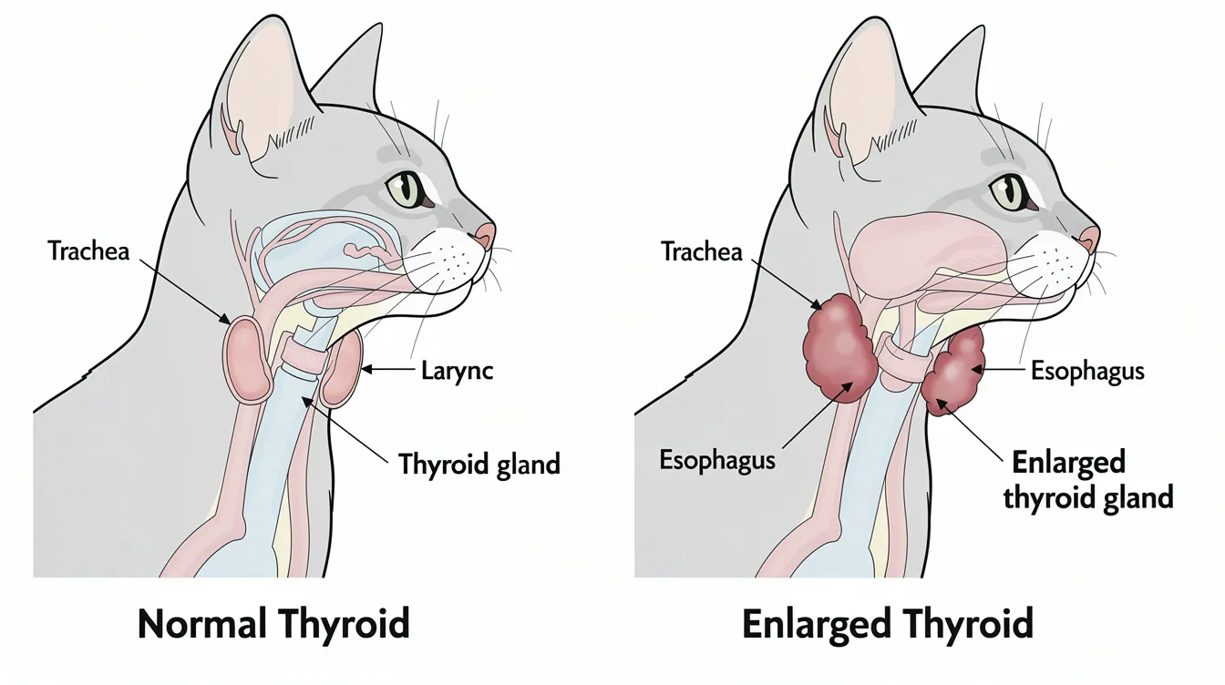Comparison of normal and enlarged thyroid
