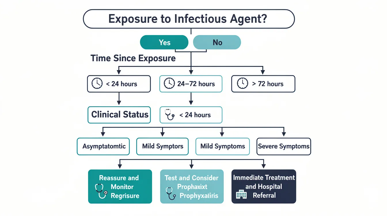 The image is a treatment decision flowchart for anticoagulant rodenticide poisoning in dogs, illustrating the steps based on exposure timing and clinical status. It highlights key clinical signs, such as weakness and lethargy, and outlines treatment options including vitamin K1 therapy, fresh frozen plasma, and supportive measures, emphasizing the importance of monitoring clotting factors and prothrombin time.